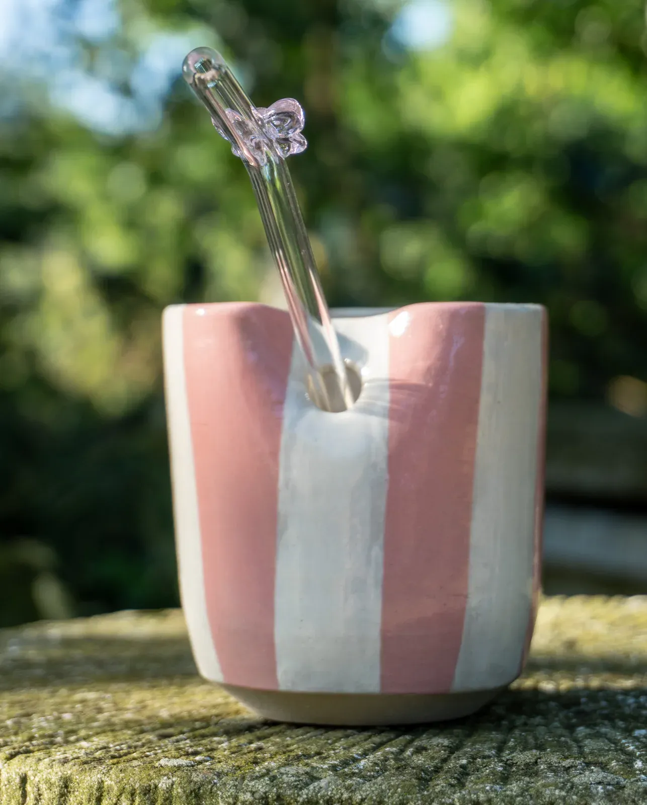Straw Cup — Pink Stripes #1